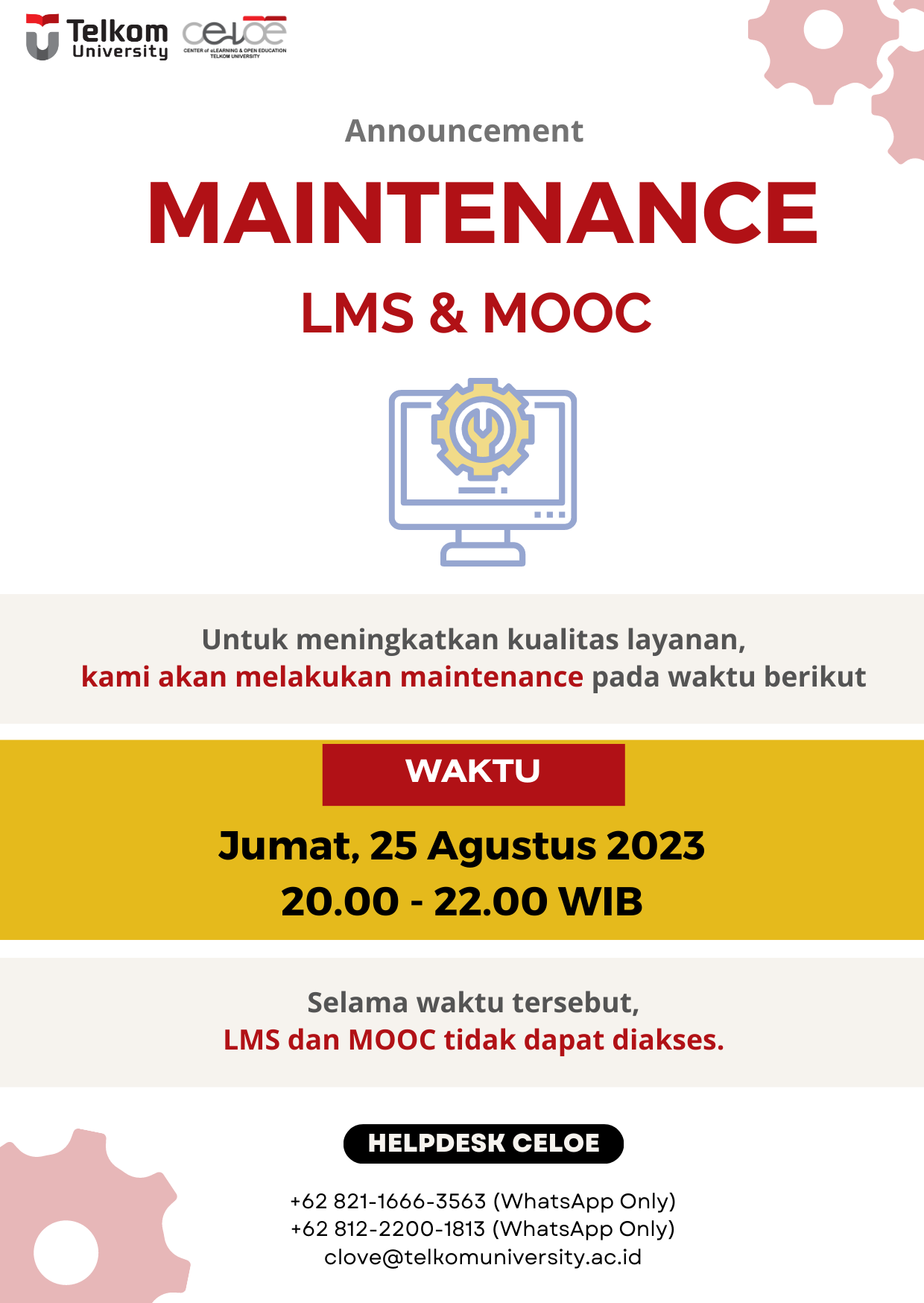 maintenance LMS dan Mooc